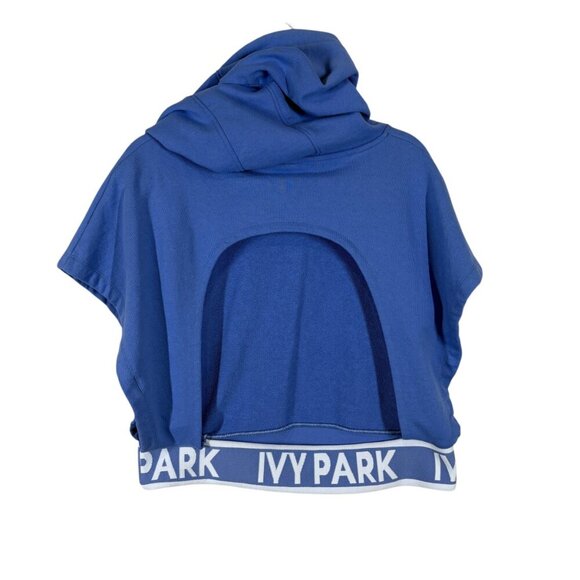 Ivy Park - Beyoncé Blue & White Cropped Backless Sleeveless Hoodie Women's XL - Picture 3 of 5